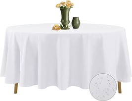 2 Pack Waterproof Round Tablecloth 108&#39;&#39; Inch Polyester Tablecloths Wrin... - £38.47 GBP