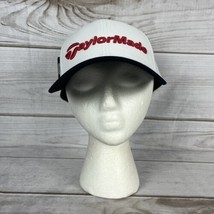 TaylorMade Golf Performance Strapback Hat White Navy Blue Red Hook &amp; Loo... - $18.99