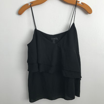 J Crew Camisole 4 Black Tank Tiered Layered V Neck Pullover Top Casual - $13.89