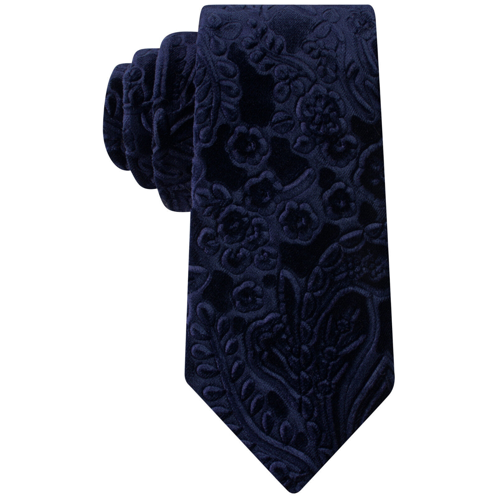 SEAN JOHN Navy Blue Paisley Velvet Pindot Tail Slim Tie - $19.99