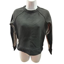 Athleta Sweatshirt Womens XXS Medium Black White 24/7 Striped Crew Pullover - $436.89 MXN