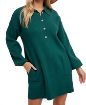 Bluivy anytime ribbed shirt dress in Hunter Green - £35.83 GBP