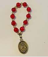 Red Marbled 1 Decade Rosary,  New, #AB-350-R2 - $4.60
