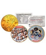 MOONWALKERS Apollo NASA Astronauts IKE Dollars 2-Coin Set 24K Gold Plate... - £14.85 GBP
