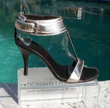 Donald Pliner Couture Metallic Leather Shoe New Wide Ankle Strap Size 5.... - $142.00
