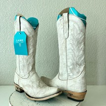 Lane LEXINGTON Women Cowboy Boots 7.5 White Brown Western Cowgirl Mid Ca... - $272.25