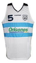 Manu Ginobili #5 Team Argentina Custom Basketball Jersey New Sewn White Any Size image 4