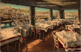 Marine View Dining Room Vista Del Mar Restaurant Postcard Unposted - £7.81 GBP
