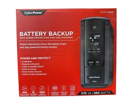CyberPower Battery Backup W/ Surge Protection &amp; USB Charging S175UC 1175... - £131.81 GBP