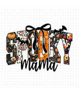 Spooky Mama PNG, Retro Halloween PNG, Pumpkin Ghost Bats PNG, Spooky mim... - $2.50