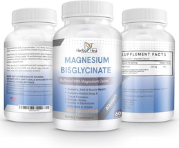Magnesium Bisglycinate 200mg Chelate Capsules for Cramps, Stress and Sleep - $14.01