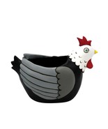 Allen Designs Chicken Planter with Drainage Hole  7&quot; high Resin Grey D2115 - $51.08 CAD