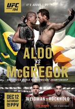 UFC 194 Fight Poster 11x17 Inches - Jose Aldo vs Conor McGregor | NEW USA - £12.86 GBP