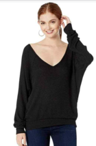 Free People Womens Santa Clara Thermal Long Sleeve Pullover Black Medium 2316-17 - £31.29 GBP