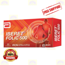 1 X Abbott Iberet Folic 500 30&#39;S Iron Vitamin C &amp; B Complex - £20.13 GBP