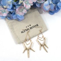 Alexis Bittar Gold Crystal Navette Chain Fringe Large Drop Earrings NWT - $172.76