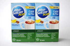 Alka-Seltzer Plus Night Severe Cold and Flu Packets Honey Lemon Zest Fla... - £26.99 GBP