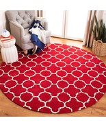 Hand-Tufted Round Area Rug 8x8 Wool Carpet for Bedroom Living Room or Ki... - $291.09 CAD+