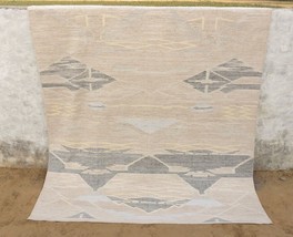 New 8x10 Beige washout Silk Swedish Scandinavian Flat-weave Rug Turkish Kilim - £743.19 GBP