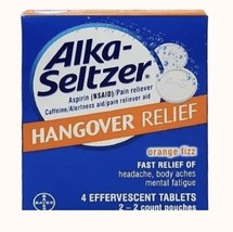 4 Boxes Alka-Seltzer Hangover Relief*07/2026* Orange Fizz Tablets 4ct  1... - $9.99