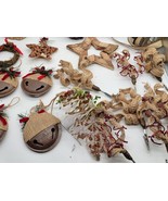 18 Rustic Christmas Ornaments Deer head, burlap Curl picks, Star, Fox, O... - €24,31 EUR