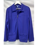 Koret Purple Cotton Blend Jacket Track Active Sport Jacket Pockets L - $448.40 MXN