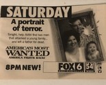 America’s Most Wanted Tv Print Ad Vintage Portrait Of Terror TPA2 - $5.93
