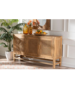 Carlin Bohemian Natural Rattan and Reclaimed Wood Cabinet - $13,075.78 MXN