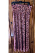 LulaRoe Azure Maxi Skirt Navy Coral Size Medium - $380.13 MXN