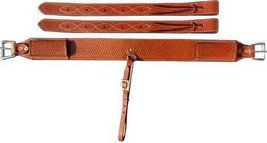 Showman 3 Wide Basketweave Tooled Leather Back Cinch w/ - $149.00