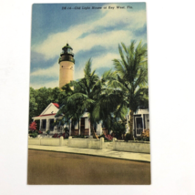 1940&#39;s Key West Light House and Beach Cabins linen postcard Gulf Stream ... - £9.01 GBP