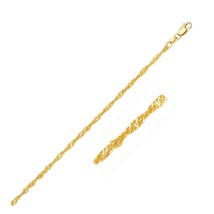 1.7mm Solid Singapore Chain Necklace Real Solid 14k Yellow Gold All Sizes - £256.83 GBP+