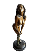 Tall Detailed Nude Woman Bent Over Bronze Statue Signed by Raoul Larche - £3,301.04 GBP