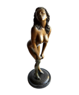 Tall Detailed Nude Woman Bent Over Bronze Statue Signed by Raoul Larche - £3,310.95 GBP