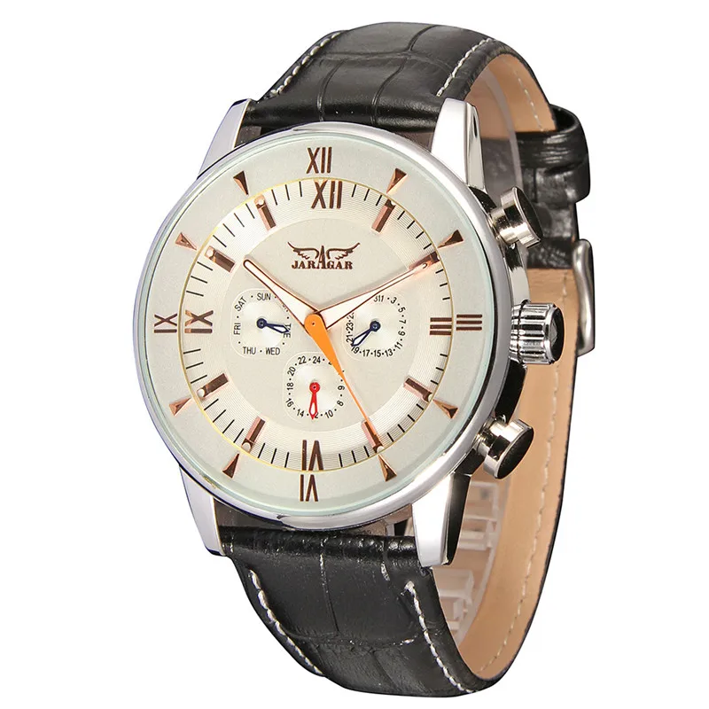  Masculino JARAGAR Male   Famous s Self Wind Automatic Wrist Watch Vintage  Qual - £103.19 GBP