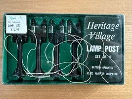 Dept. 56 Christmas Heritage Village Mini Lamp Post Set of 4  3.5 in. Tall Item  - £11.19 GBP
