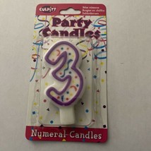 Birthday Party Cake Number Candle 3 Multicolor - £2.22 GBP