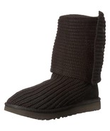 UGG Women Convertible Mid Calf Bootie Classic Cardy Size US 5 Black Swea... - £58.38 GBP