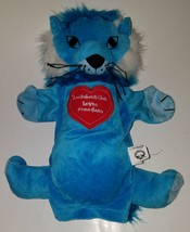 Blue Lion 11&quot; Plush Hand Puppet Toy Lookabout Loves Freedom Friendly Universe - £13.63 GBP