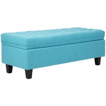 Color: Blue  50&#39;&#39; Wide Tufted Rectangle Storage Ottoman - £156.46 GBP
