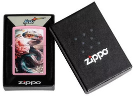 Mazzi Vibrant Snake Design, Pink Matte Finish ZIPPO LIGHTER - $28.45