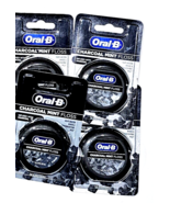 4 Packs Oral-B Charcoal Mint Floss Infused Helps Whiten 54.6yd - £29.87 GBP