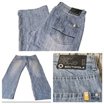 Southpole 8180 Blue Jeans Men&#39;s Size 40x32 Straight Leg Street Wear Skat... - $39.99