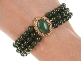 Vintage 14k gold and Jade bracelet - $643.50