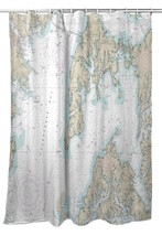 Betsy Drake Kent Island, MD Nautical Map Shower Curtain - £85.68 GBP