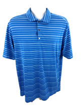 Tiger Woods Nike Dri-Fit Golf Polo Shirt Mens M Blue Stripe Stretch 4014... - £14.00 GBP