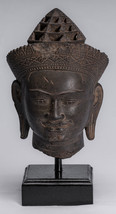 Ancien Banteay Srei Style Pierre Montage Khmer Vishnu Tête - 33cm/13 &quot; - £1,764.46 GBP