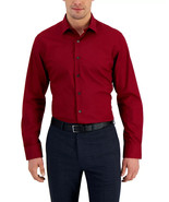 Alfani Men&#39;s XXL Burgundy Slim Fit  Dress Shirt cotton blend stylish and... - £20.27 GBP