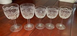Set 10 Kusak Cut Glass Works Chantilly Lace Crystal Wine Cordial Glasses HandCut image 8