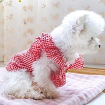 Red Check Bowknot Pet Shirt - Stylish Casual Wear For Your Furry Baby - £13.43 GBP